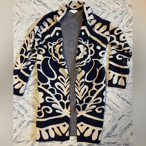 Beautiful Boden Navy and Cream Floral Cardigan